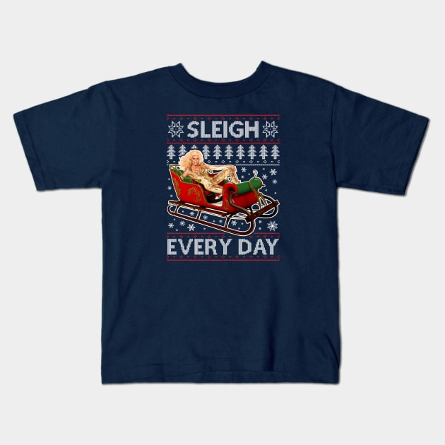 Sleigh Everyday RuPaul Christmas Knit Kids T-Shirt by Rebus28